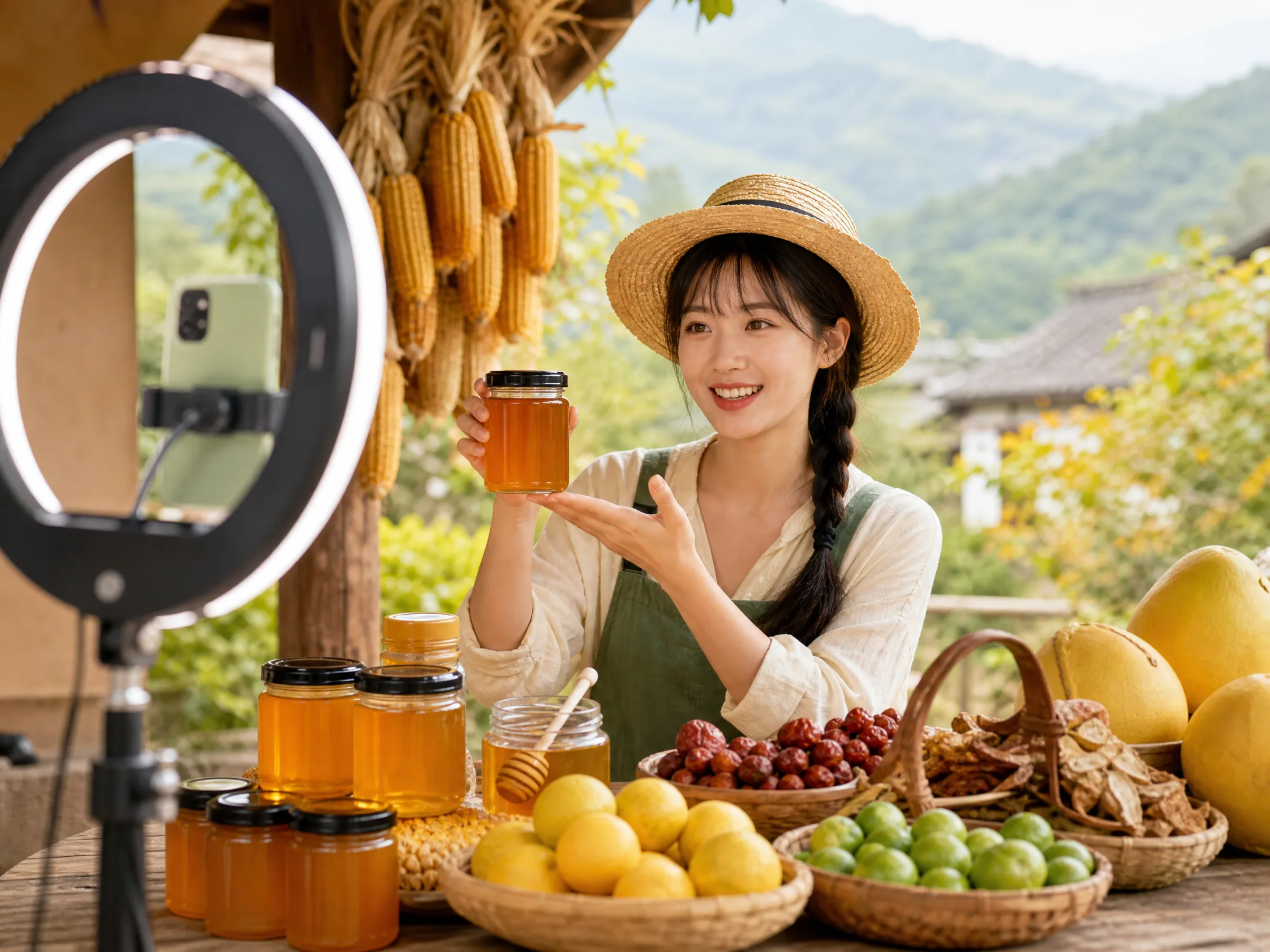 乡村主播‍正在带货新鲜土特产
